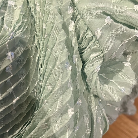 Ieena for Mac Duggal Embroidered Long Sleeve Ruffle Dress NWT - Picture 17 of 17